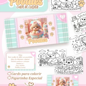Arquivo Digital CARDS DE COLORIR -  POODLE 01