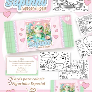 Arquivo Digital CARDS DE COLORIR -  SAPINHO KAWAII 01