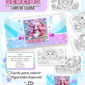 Arquivo Digital CARDS DE COLORIR -  SEREIAS 01