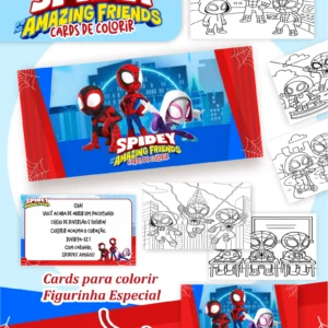 Arquivo Digital CARDS DE COLORIR -  SPIDEY E OS AMIGOS 01
