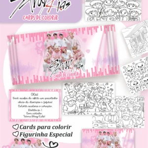 Arquivo Digital CARDS DE COLORIR -  STRAY KIDS 01