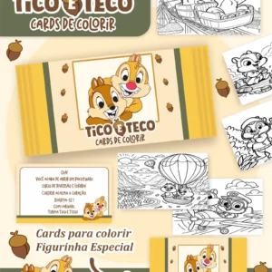 Arquivo Digital CARDS DE COLORIR -  TICO E TECO 01