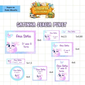 Arquivo Digital ETIQUETA ESCOLAR  GATINHA SEREIA PUKET 01