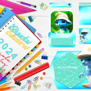 Arquivo Digital ETIQUETA ESCOLAR  GATO PITUFO 01