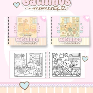 Arquivo Digital LIVRO DE COLORIR GATINHOS MOMENTS 01