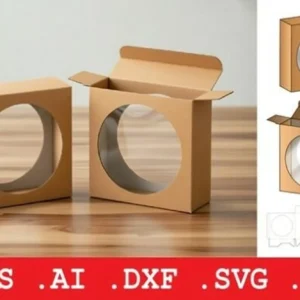 Arquivo Digital CAIXAS RETANGULAR COM JANELA CIRCULAR DE ACETATO 01