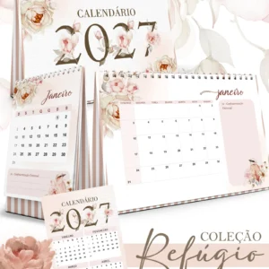 Arquivo Digital CALENDÁRIOS FLORAL - COLEÇÃO REFÚGIO 01 - 2027