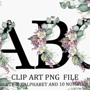 Arquivo Digital KIT ILUSTRAÇÕES ALFABETO FLORAL 02