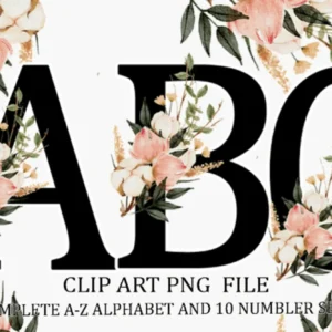 Arquivo Digital KIT ILUSTRAÇÕES ALFABETO FLORAL 03