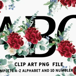 Arquivo Digital KIT ILUSTRAÇÕES ALFABETO FLORAL 06