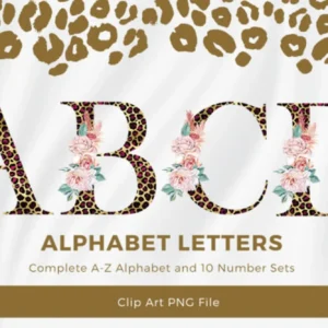 Arquivo Digital KIT ILUSTRAÇÕES ALFABETO LEOPARDO 01