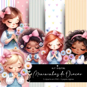 Arquivo Digital KIT ILUSTRAÇÕES MENINAS DE ORACÃO 01