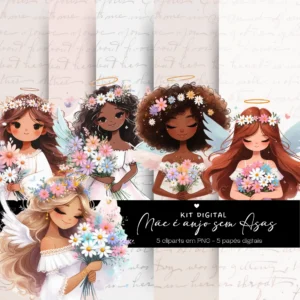 Arquivo Digital KIT ILUSTRAÇÕES MÃE É ANJO SEM ASA 01