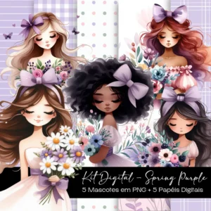Arquivo Digital KIT ILUSTRAÇÕES SPRING PURPLE 01