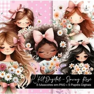 Arquivo Digital KIT ILUSTRAÇÕES SPRING ROSÊ 01